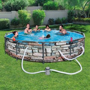 Bestway 56817E 12′ x 30″ Steel Pro Max Round Above Ground Swimming Pool