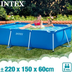 Intex 86" x 23" Rectangular Frame Above Ground Outdoor Swimming Pool